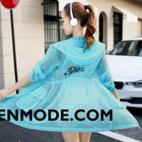 Uv Kleding Dames Mode Zonbeschermingskleding Origineel Ontwerp Elegante Eenvoudige Wit