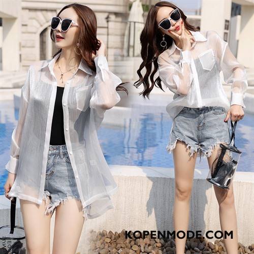 Uv Kleding Dames Zomer Lange Mouwen Casual Zonbeschermingskleding Trend Mode Effen Kleur Paars