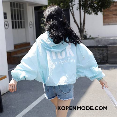 Uv Kleding Dames Zonbeschermingskleding 2018 Hoodie Dunne Zomer Lange Mouwen Lichtblauw Effen Kleur