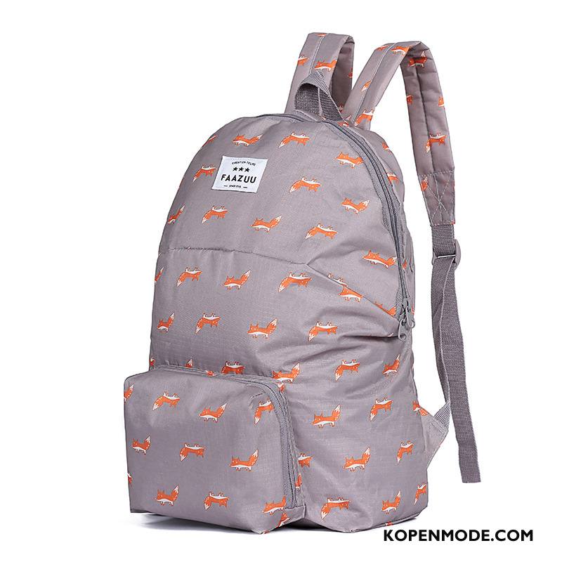 Wandelrugzak Dames Casual Reizen Tas Alpinisme Vouw Outdoor Oranje