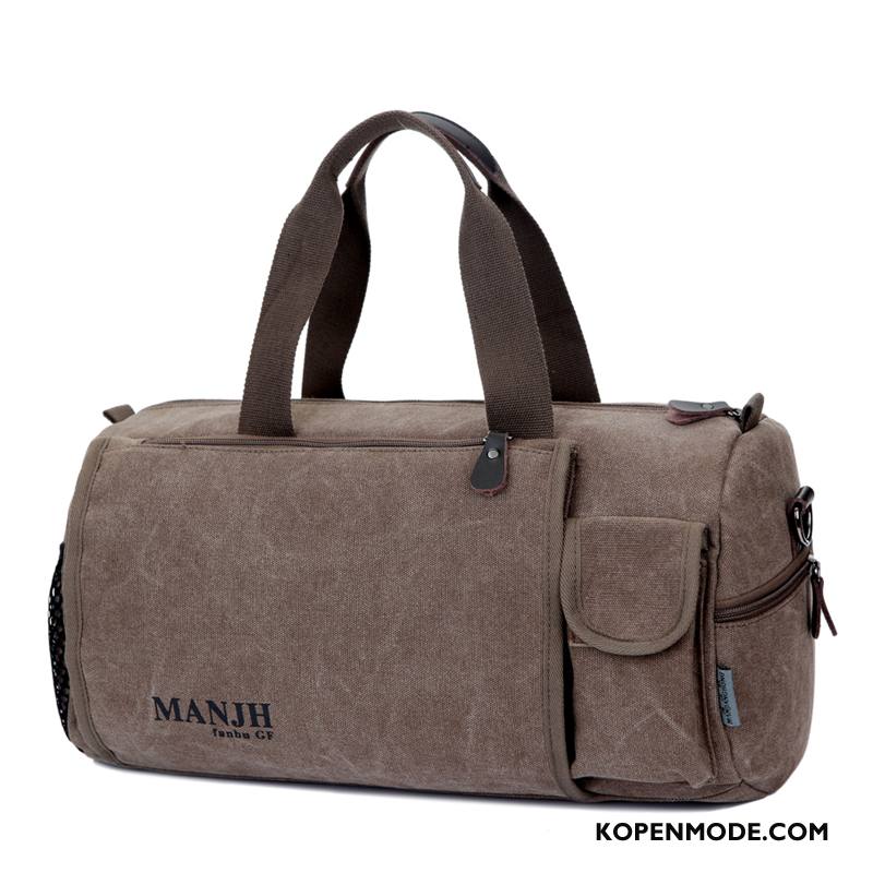 Wandelrugzak Dames Grote Tas Casual Alle Wedstrijden Trend Messenger Tas Canvas Kaki