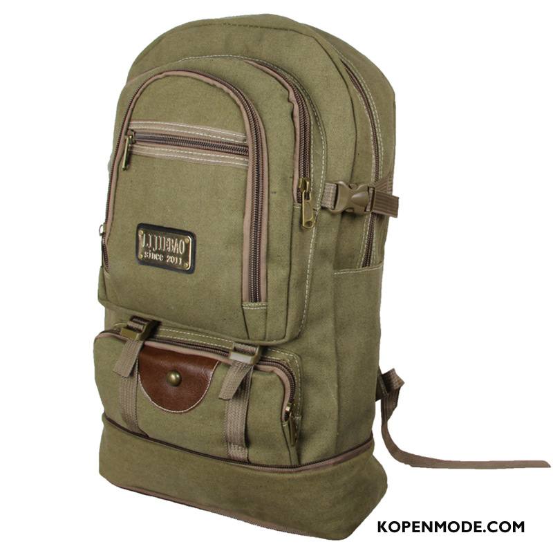 Wandelrugzak Heren Europa Casual Alpinisme Vintage Outdoor Tas Legergroene