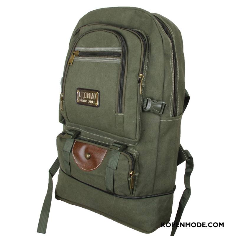 Wandelrugzak Heren Europa Casual Alpinisme Vintage Outdoor Tas Legergroene