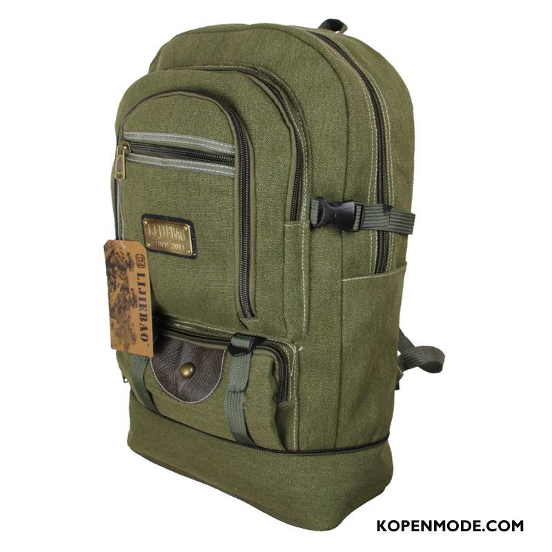 Wandelrugzak Heren Europa Casual Alpinisme Vintage Outdoor Tas Legergroene