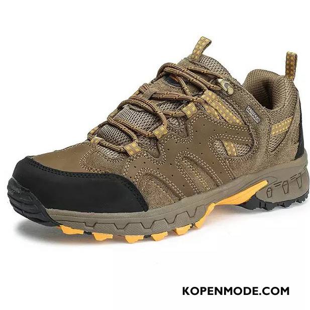 Wandelschoenen Heren Echt Leer Outdoor Waterdicht Ademende Antislip Trekking Bruine