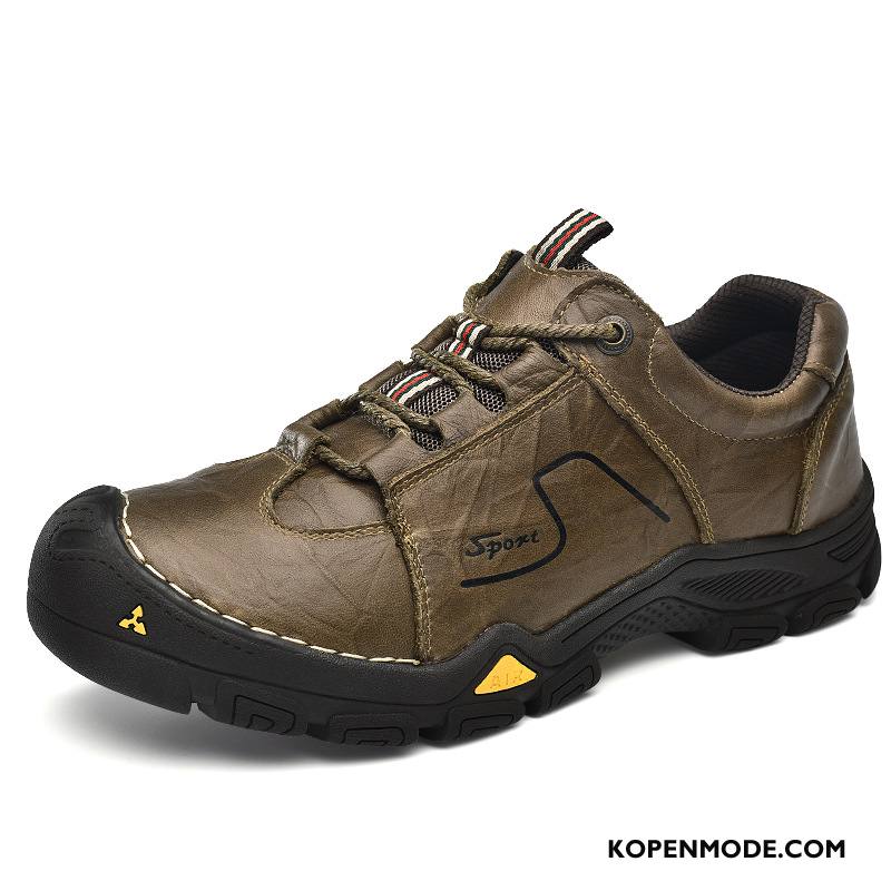 Wandelschoenen Heren Reis Lichte Alpinisme Outdoor Antislip Herfst Grijs Licht Bruin