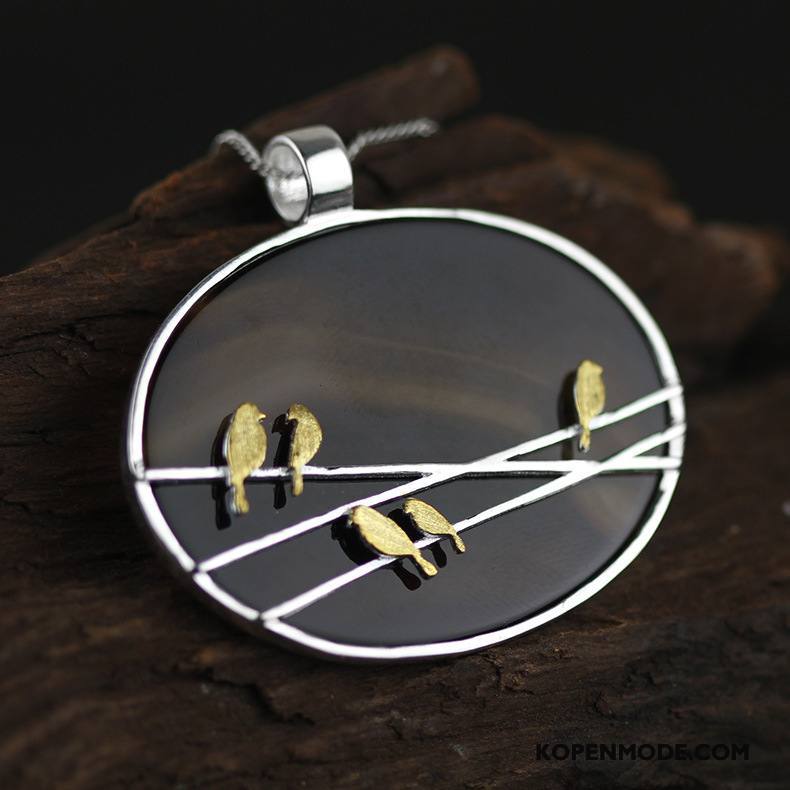 Zilveren Sieraden Dames Hanger Origineel Mini Kunst Accessoires Zuiver Zilver