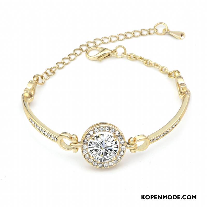 Zilveren Sieraden Dames Vrouwen Eenvoudig Armbanden Populair Nieuw Kristal Roze Goud