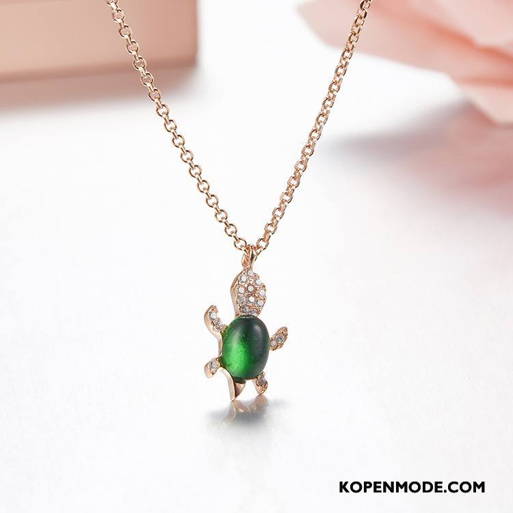 Zilveren Sieraden Dames Zuiver Elegante Europa Persoonlijkheid Mode Alle Wedstrijden Zilver Groen