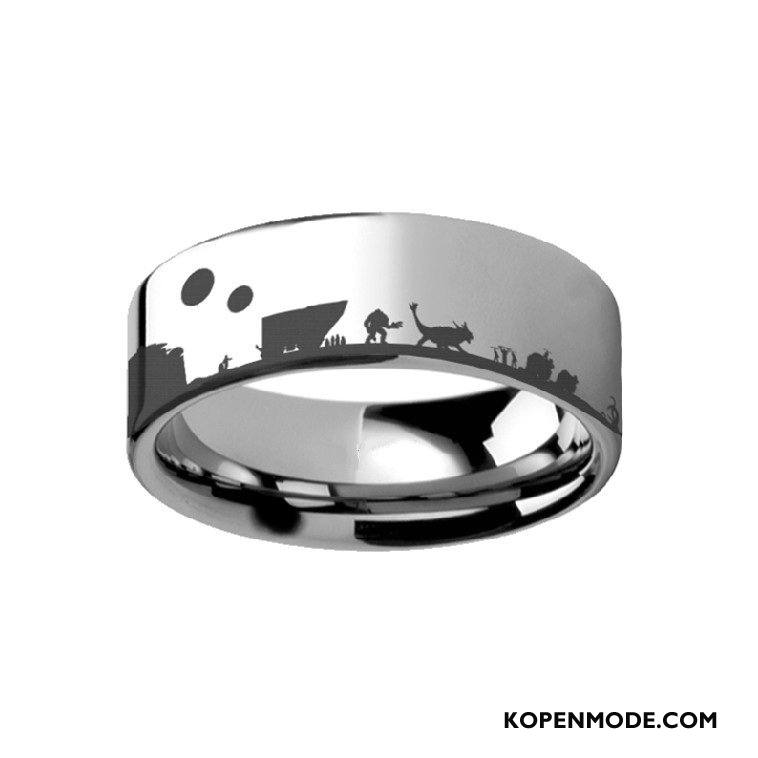 Zilveren Sieraden Heren Accessoires Europa Groot Mannen Zilver Zwart