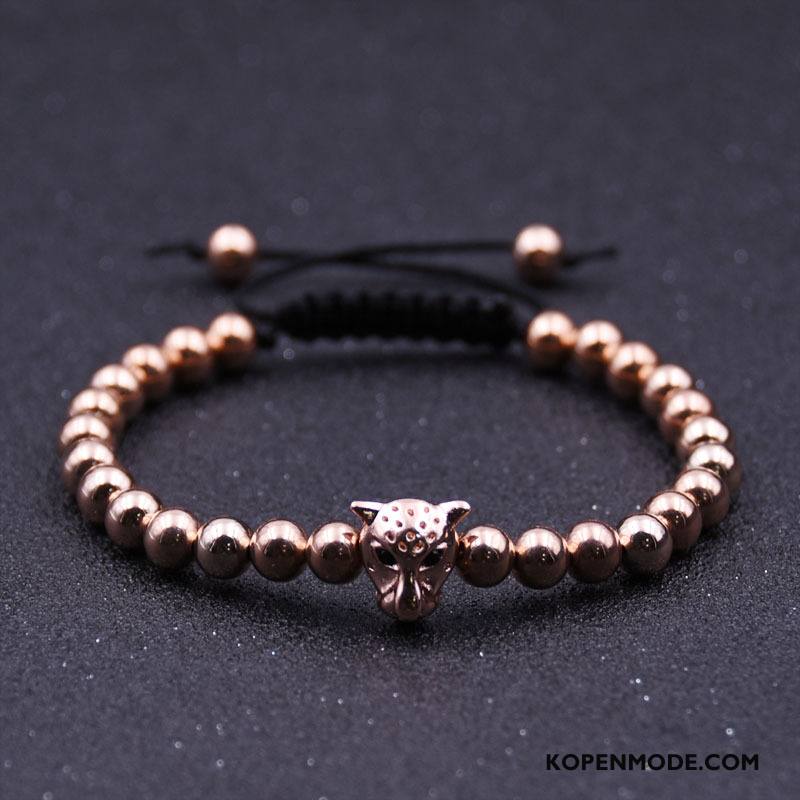 Zilveren Sieraden Heren Accessoires Weven Met De Hand Mannen Armbanden Roze Goud