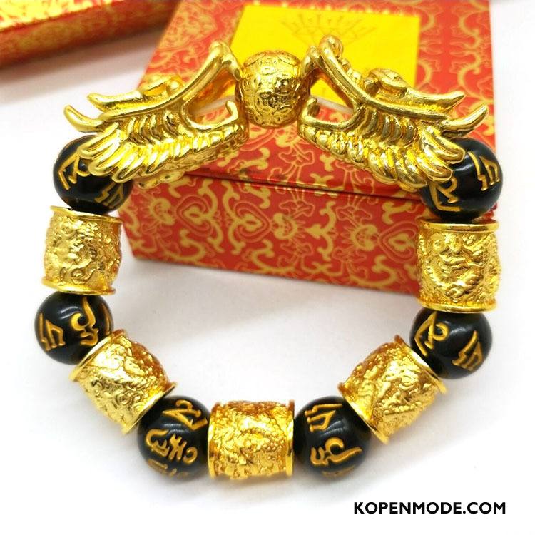 Zilveren Sieraden Heren Mannen Armbanden Zwart Gouden