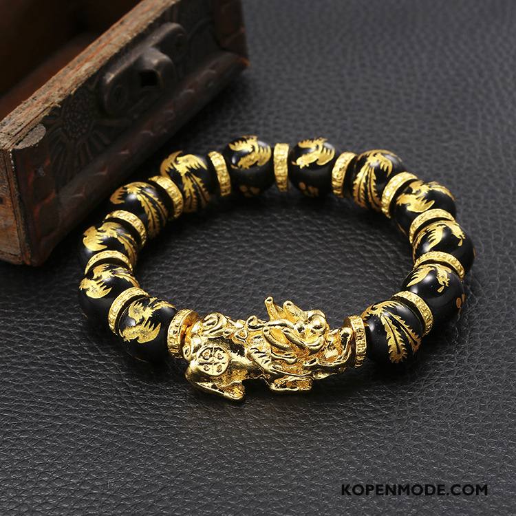 Zilveren Sieraden Heren Mannen Armbanden Zwart Gouden