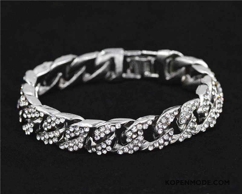 Zilveren Sieraden Heren Mannen Europa Hiphop Mode Armbanden Accessoires Goud