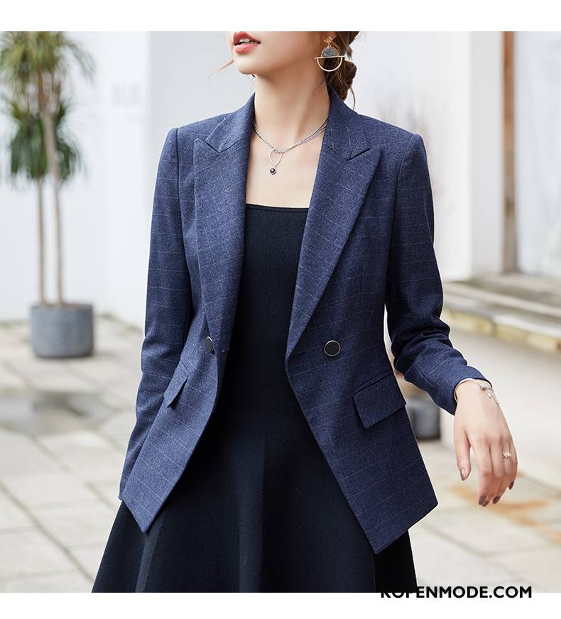 Blazer Dames Casual Mini Pak Slim Fit Vrouwen Voorjaar Rode Wijn Marineblauw