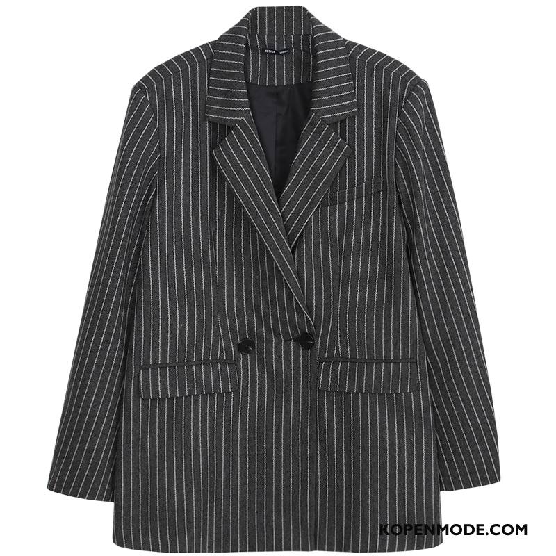 Blazer Dames Casual Pak Jasje Losse Nieuw Herfst Mini Grijs