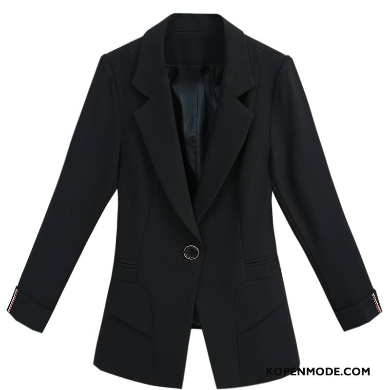 Blazer Dames Herfst Dunne Voorjaar Nieuw Slim Fit Vrouwen Zwart