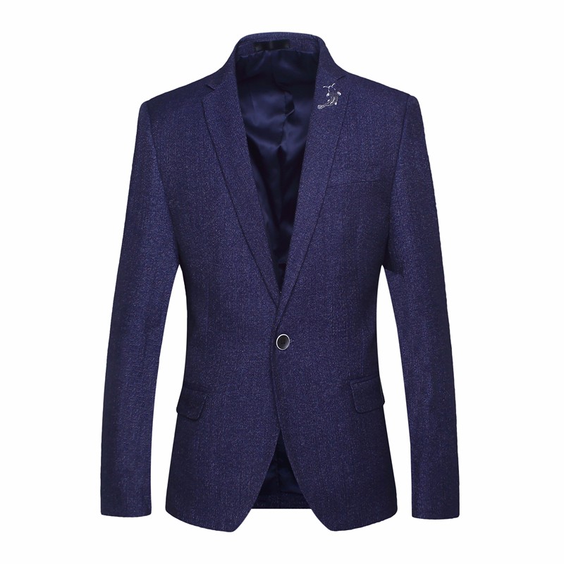 Blazer Heren Sterrenbeeld Winter Pak 2018 Mannen Slim Fit Marineblauw