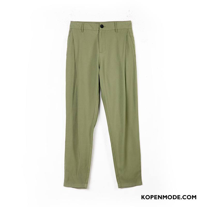 Broeken Dames Harlan Katoen Plooien Vrouwen Casual Broek Legergroene Groen