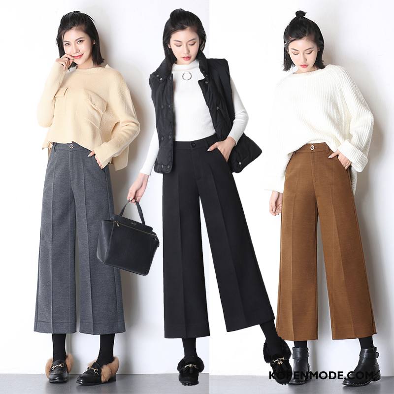 Broeken Dames Hoge Taille Trend Mode Losse 2018 Elegante Zwart