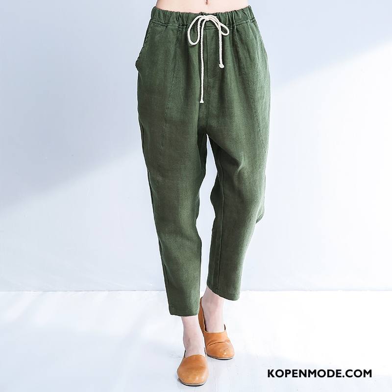 Broeken Dames Potlood Broek Trend Zoet Casual Elegante Mid Taille Groen