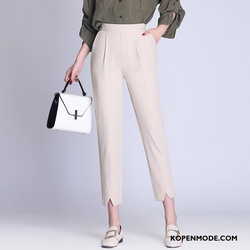 Broeken Dames Trend Slim Fit Zak Straat Dunne Voorjaar Effen Kleur Wit Beige