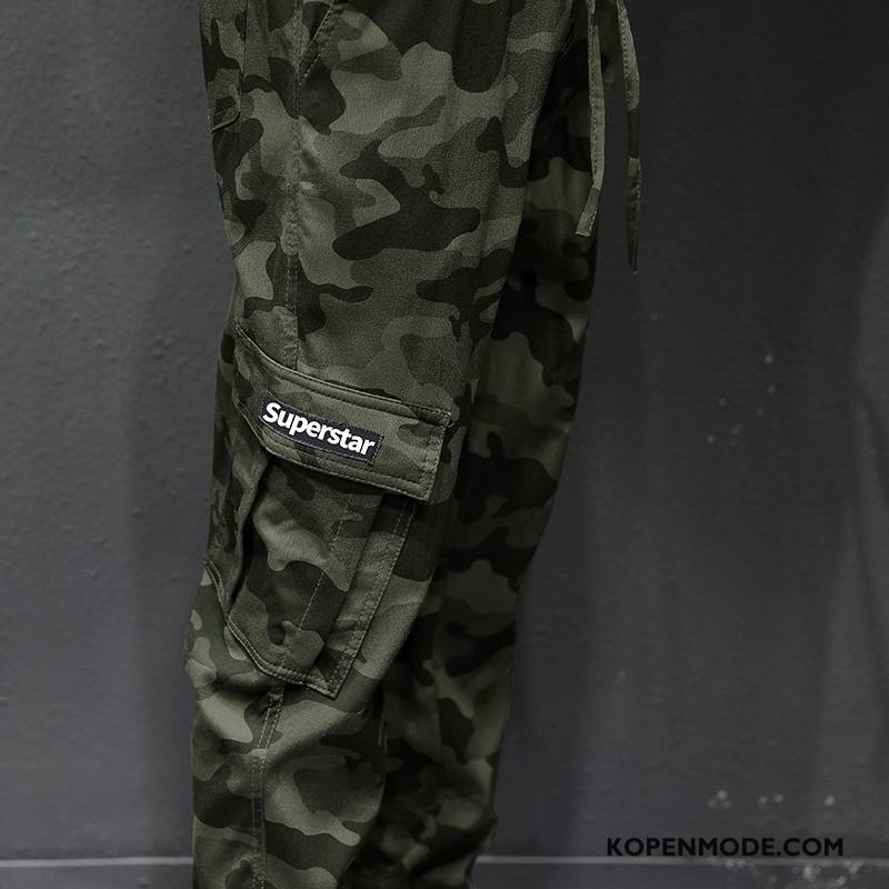 Broeken Heren Cargo Broek Mannen Trend Casual Broek Harlan Losse Legergroene Camouflage