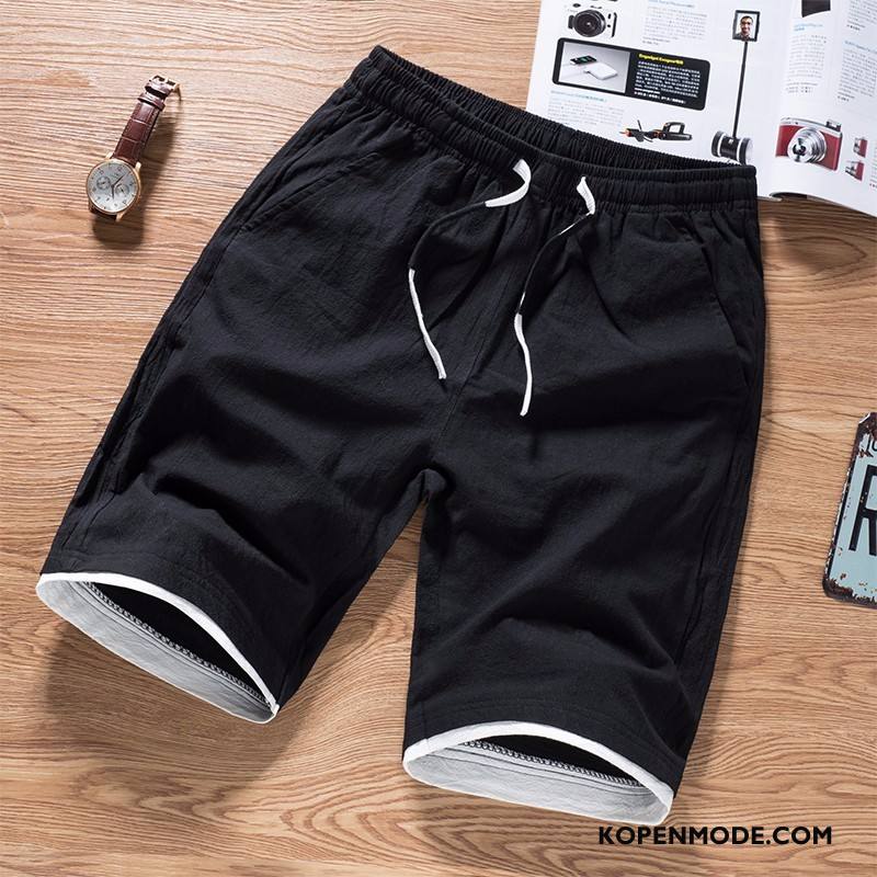 Broeken Heren Korte Broek Losse Groot Sport Trend Mannen Zandkleur Zwart