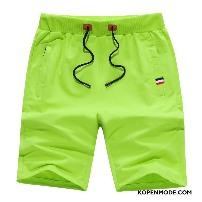 Broeken Heren Korte Broek Mannen Sport Casual Capri Broek Zomer Fluorescentie Zandkleur Groen