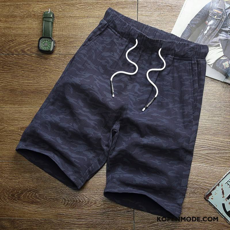 Broeken Heren Mannen Eenvoudige Korte Broek Groot Casual Broek Joggingbroek Donkerblauw Zandkleur