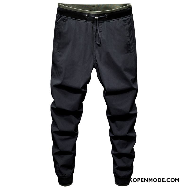 Broeken Heren Mannen Sport Mooi Strak Trend Casual Broek Zwart