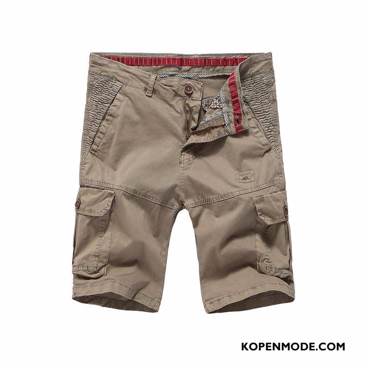 Broeken Heren Nieuw Casual Cargo Broek Vintage Wassen Zomer Kaki