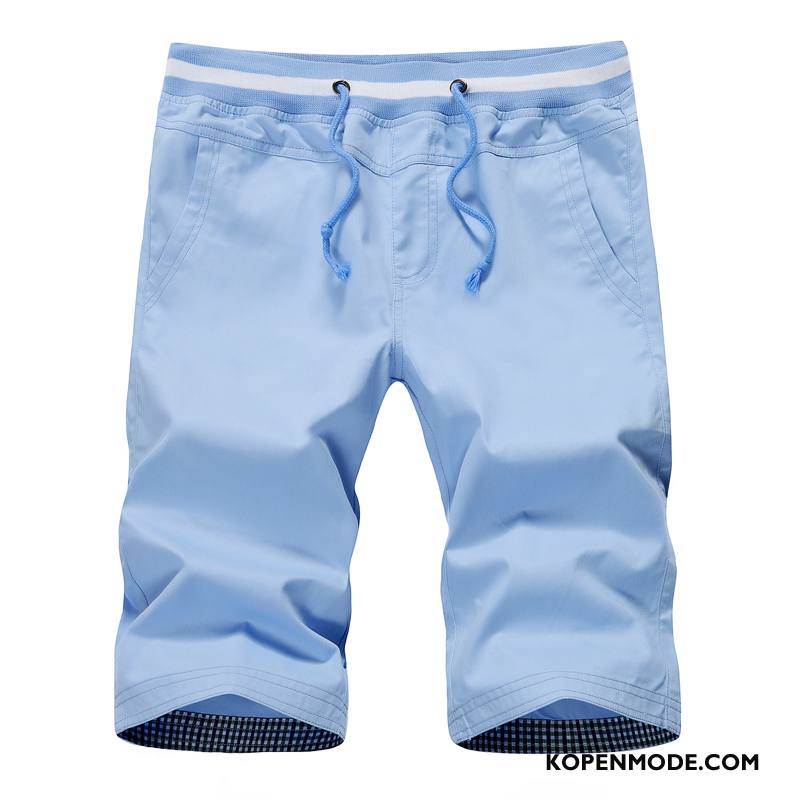 Broeken Heren Nieuw Jeugd Korte Broek Mode Trend Mannen Lichtblauw Zandkleur