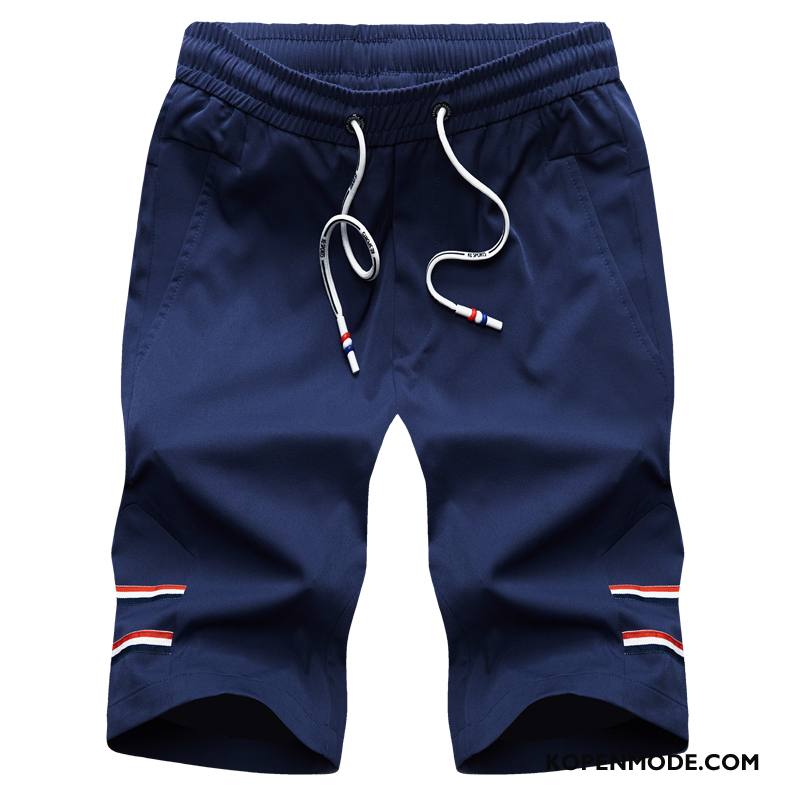 Broeken Heren Sport Zomer Korte Broek Eenvoudige Mode Mannen Effen Kleur Blauw