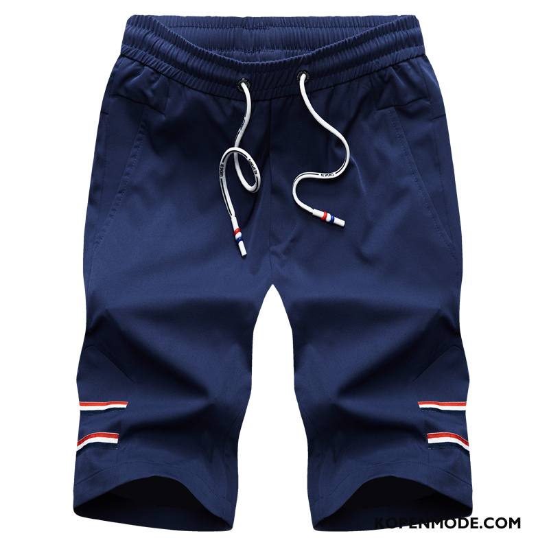 Broeken Heren Sport Zomer Korte Broek Eenvoudige Mode Mannen Effen Kleur Blauw