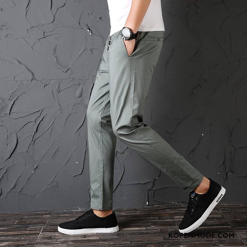 Broeken Heren Trend Slim Fit Casual Broek Dunne Mini Zomer Zwart