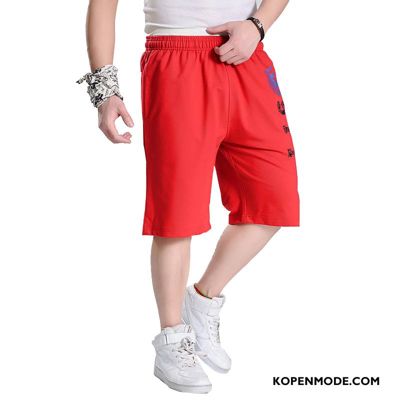 Broeken Heren Zomer Grote Maten Capri Broek Casual Vet Korte Broek Rood