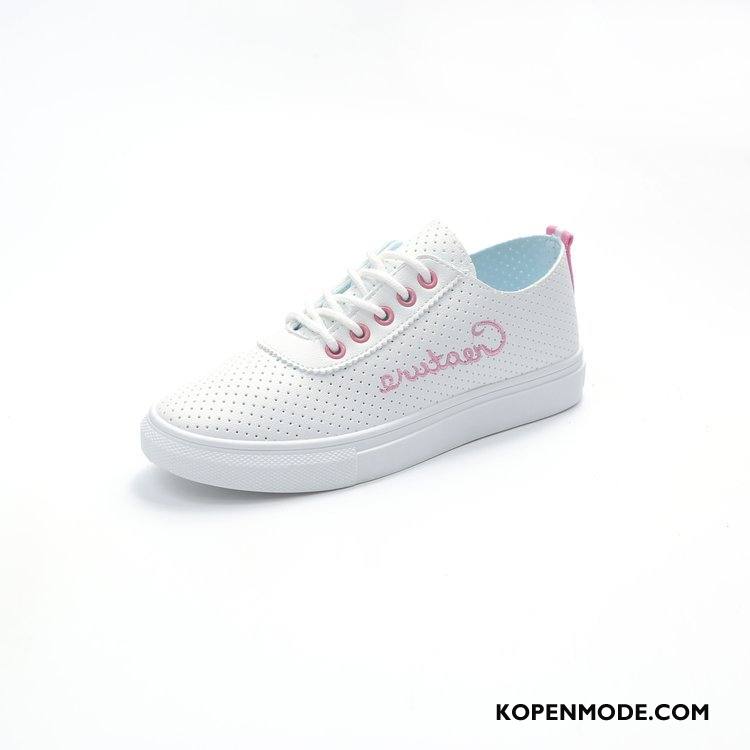 Casual Schoenen Dames Ademende Comfortabele Plat Sportschoenen Student Alle Wedstrijden Roze Rood Wit