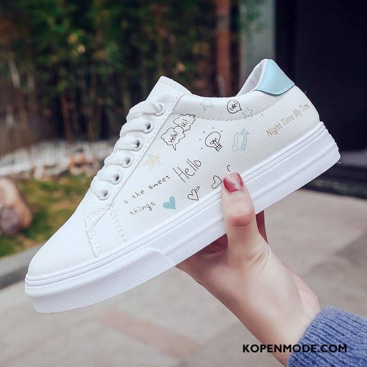 Casual Schoenen Dames Skateboard Schoenen Voorjaar 2018 Alle Wedstrijden Vrouwen Student Blauw Wit