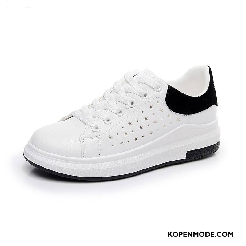 Casual Schoenen Dames Sport Vrouwen Plateauzool Ademende Verhogende Skateboard Schoenen Wit Zwart