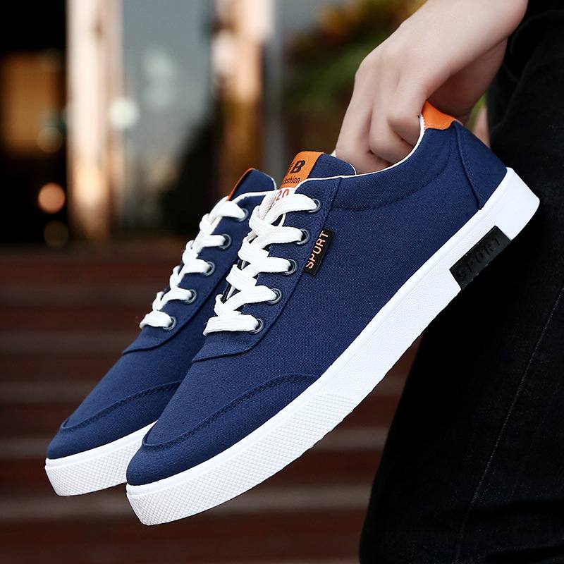 Casual Schoenen Heren Ademende Alle Wedstrijden Canvas Jeugd Verkoop Laag Blauw