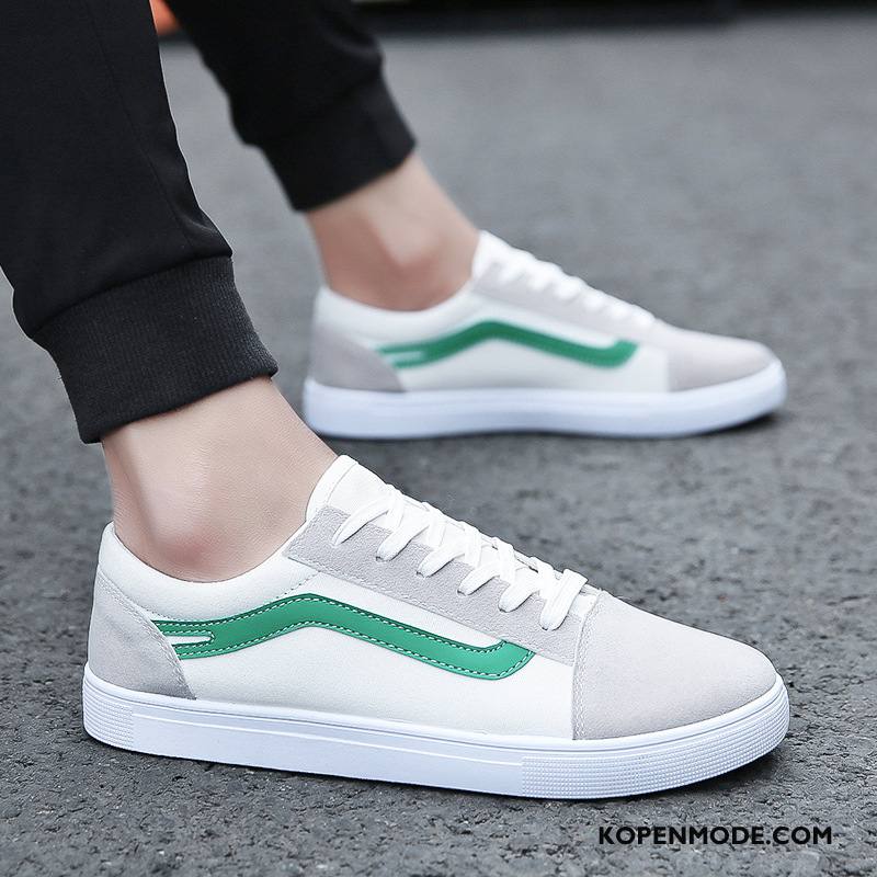 Casual Schoenen Heren Canvas Skateboard Schoenen Mannen Mode Sport Wit Groen