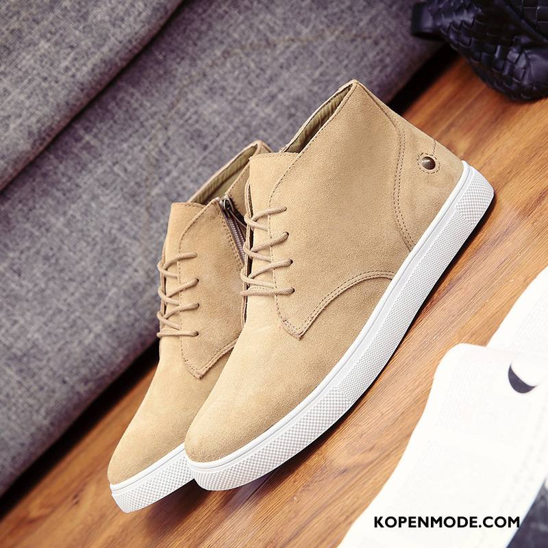 Casual Schoenen Heren Trend Skateboard Schoenen Mode Hoge Mannen Brits Kaki