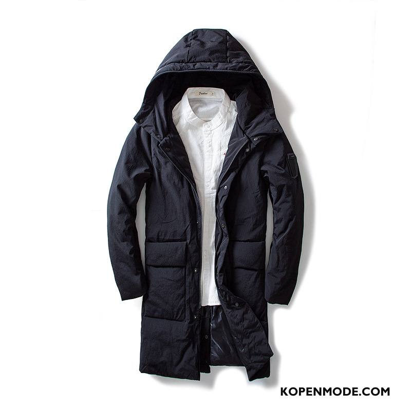 Donsjassen Heren Hoodie Nieuw Mannen Winter Ganzendons Donsjack Wit Zwart