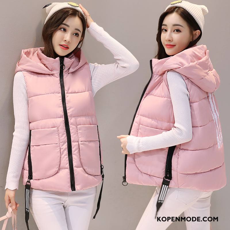 Gilet Dames Eenvoudige Mode 2018 Populair Winter Jeugd Roze