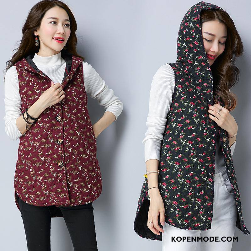Gilet Dames Vers Herfst Trend Eenvoudige Mouwloos 2018 Rood