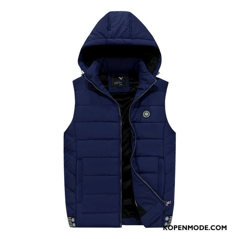 Gilet Heren Jeugd Voorjaar Mannen Onderhemd Winter Trend Blauw