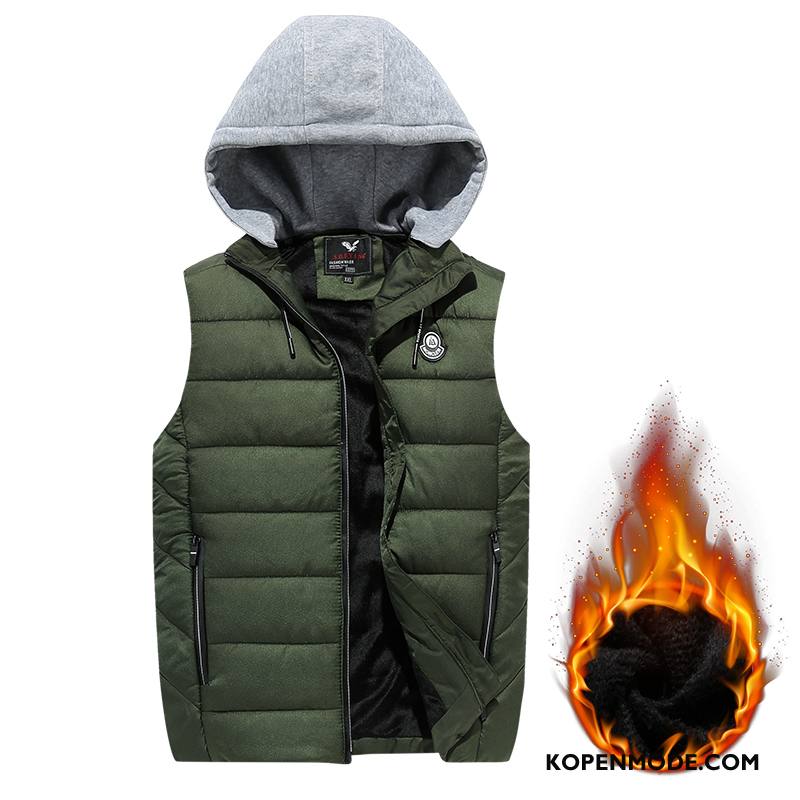 Gilet Heren Mannen 2018 Winter Nieuw Trend Lange Legergroene