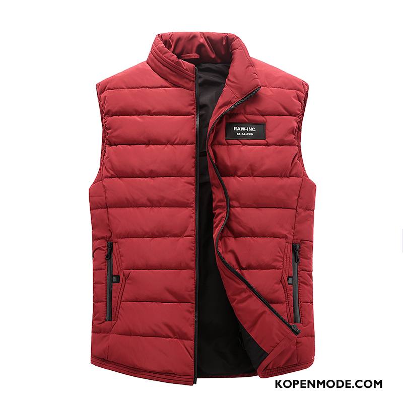 Gilet Heren Winter Nieuw Herfst Rood