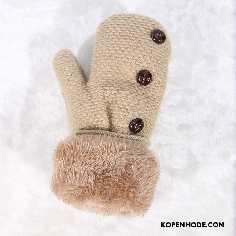 Handschoenen Dames Blijf Warm Vrouwen Touchscreen Schattig Mini Winter Beige